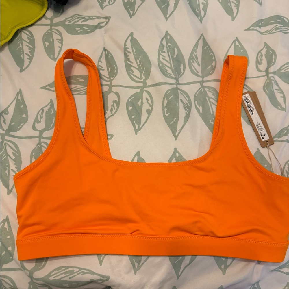 Skims recycled swim tank bikini top large orange